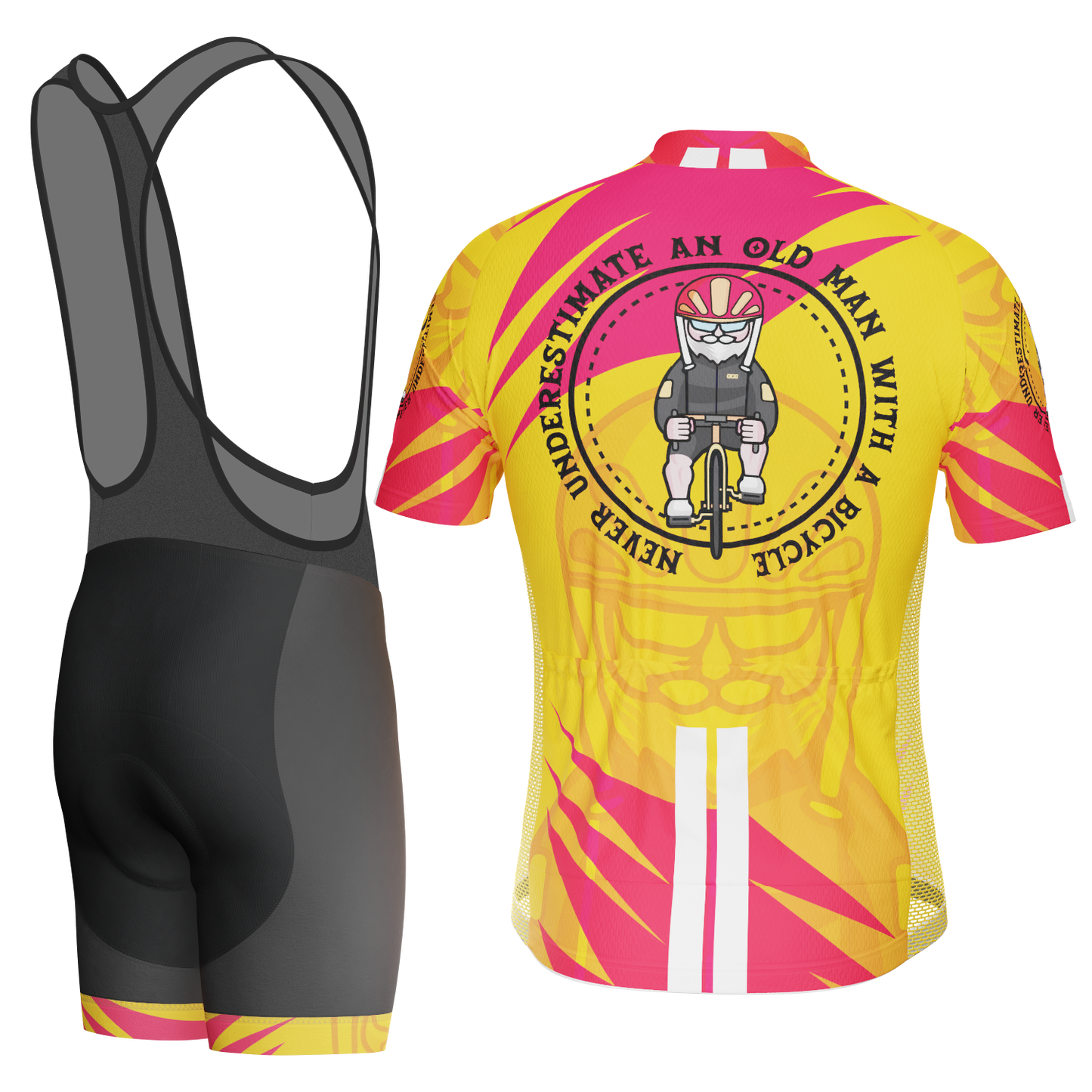 Men's Never Underestimate an Old Man 2 Piece Cycling Kit