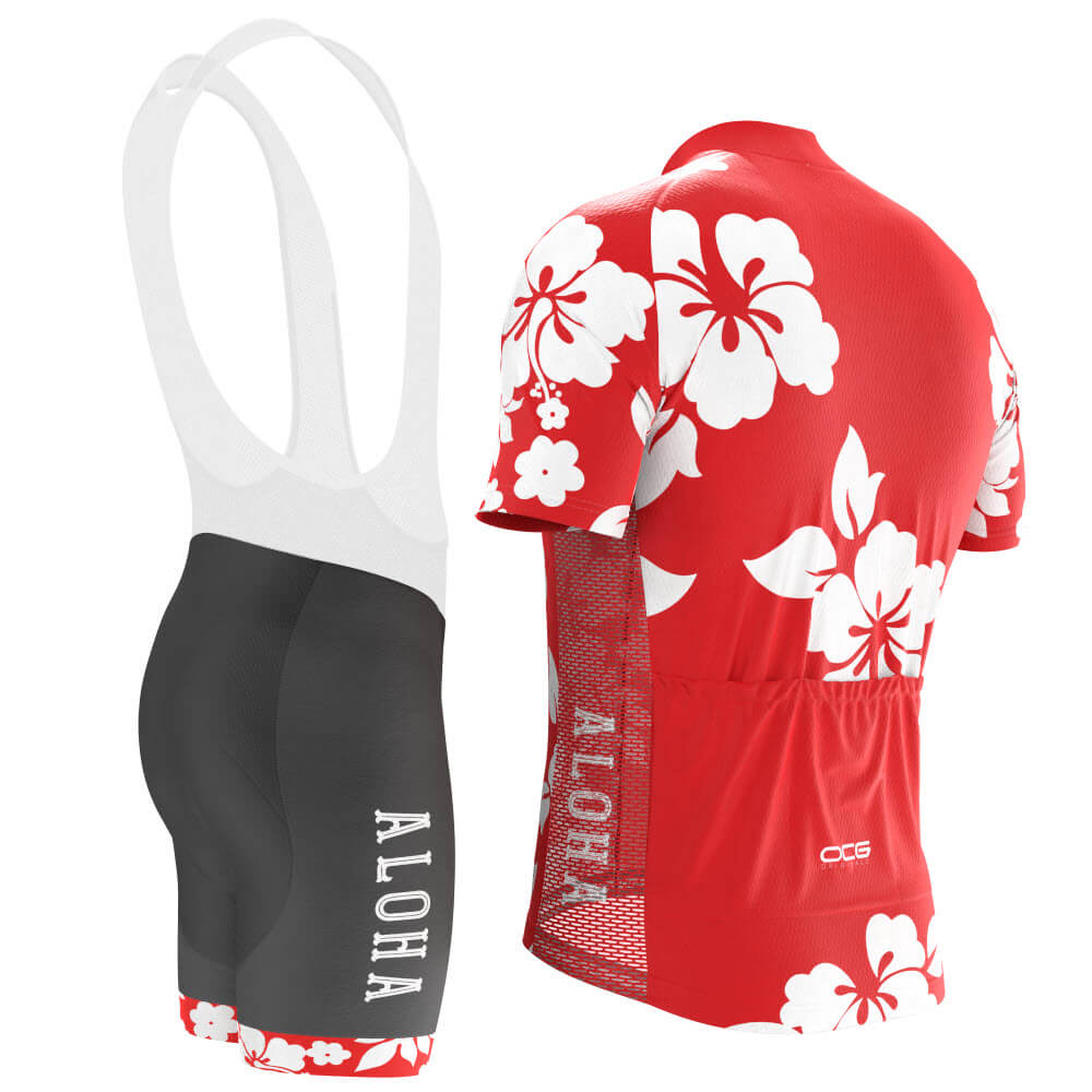 Men's Hawaiian Aloha Floral 2 Piece Cycling Kit
