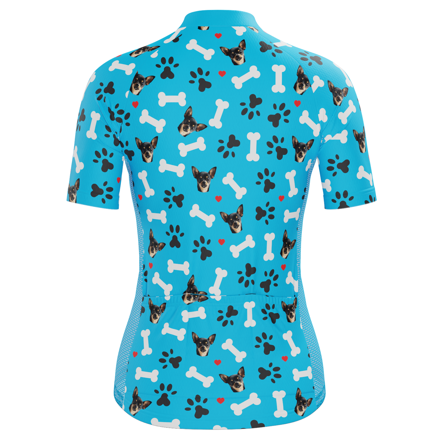 Women's Custom Pet Bones Design Personalized Short Sleeve Cycling Jersey