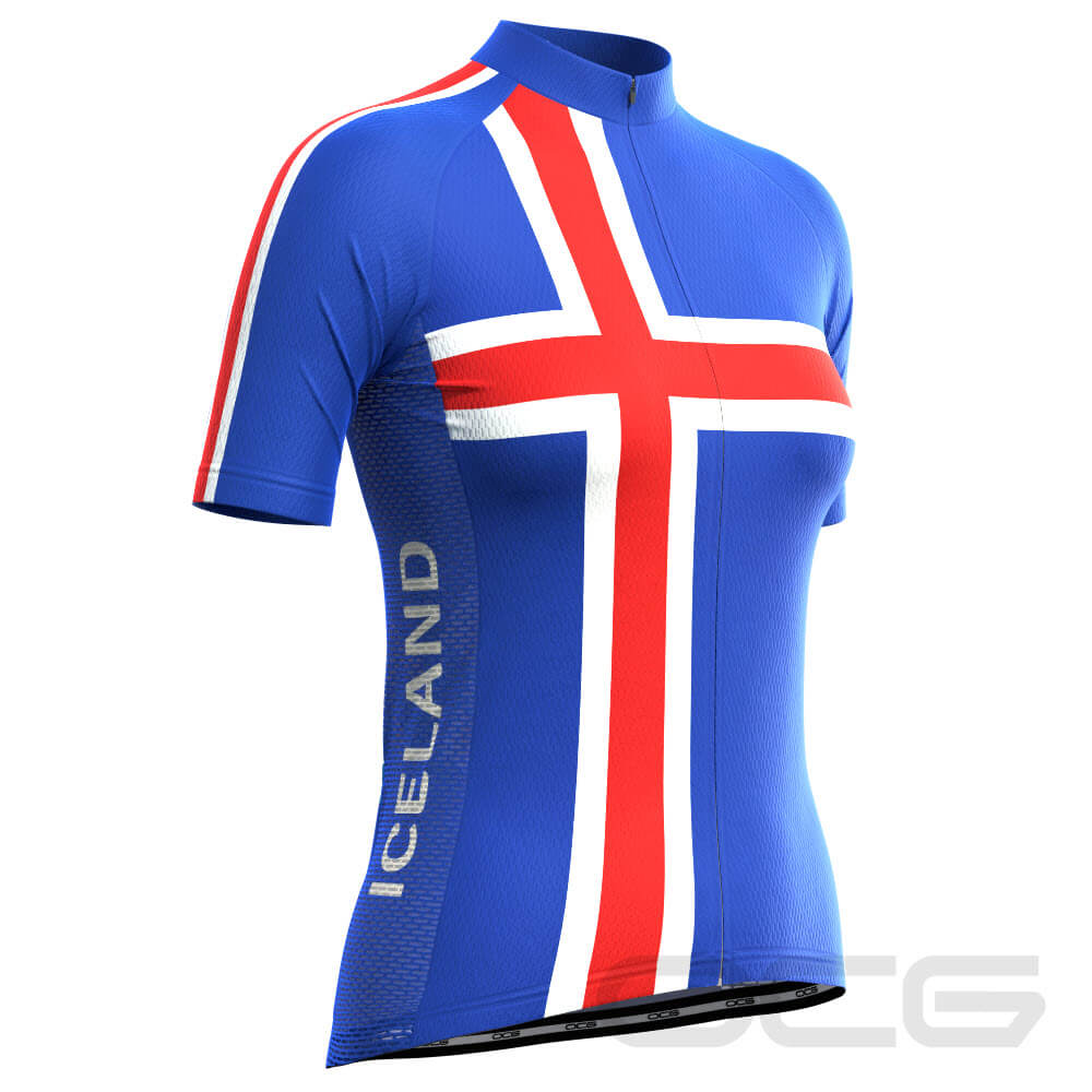 Women's Iceland Viking National Flag Short Sleeve Cycling Jersey