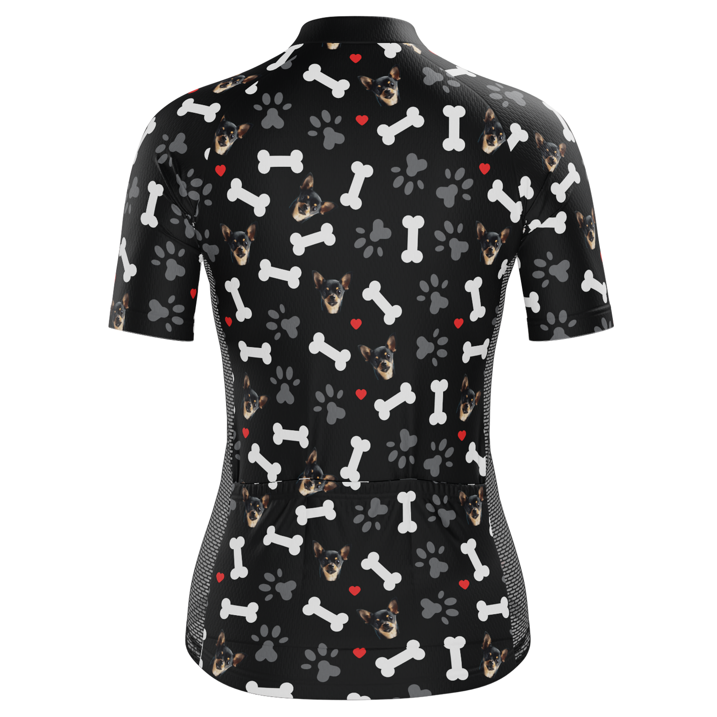 Women's Custom Pet Bones Design Personalized Short Sleeve Cycling Jersey