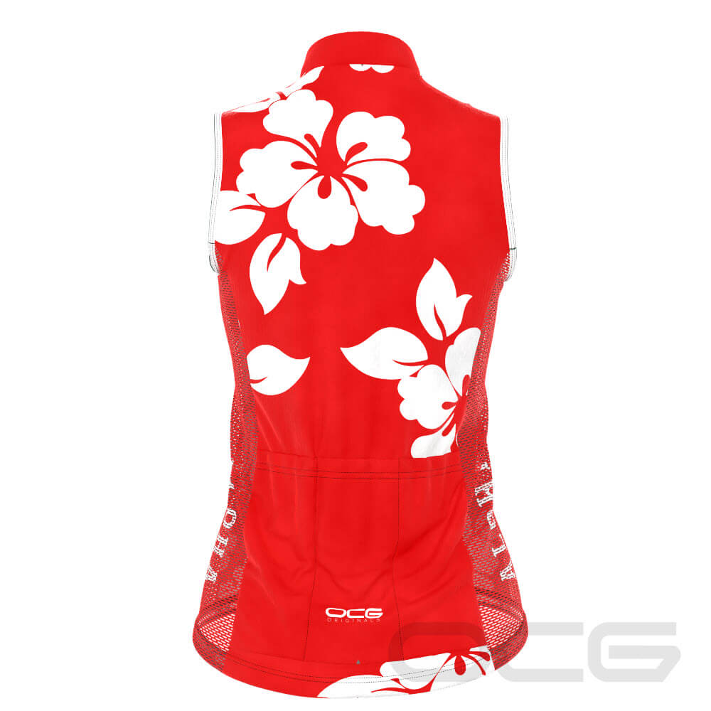 Women's Hawaiian Aloha Floral Sleeveless Tech Cycling Jersey