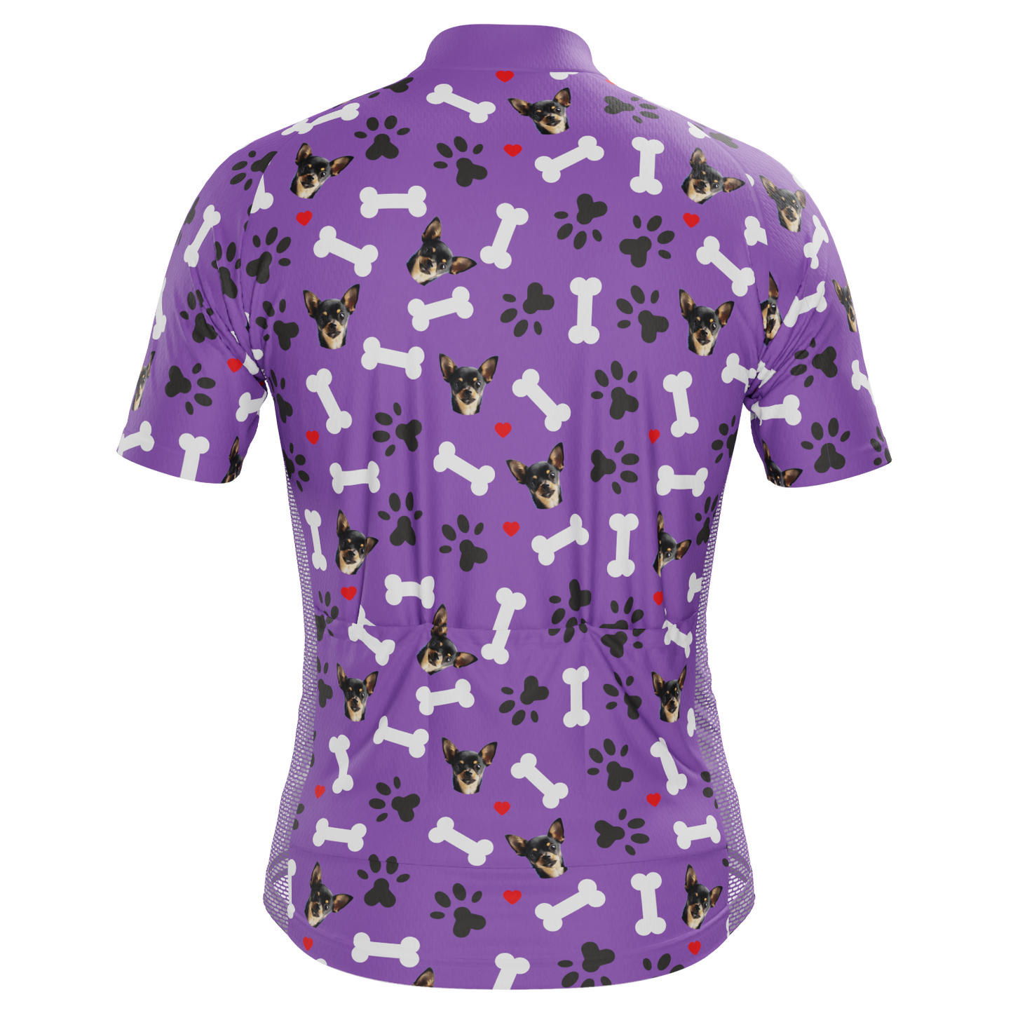 Men's Custom Pet Bones Design Personalized Short-Sleeve Cycling Jersey