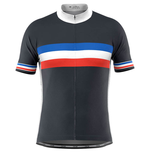 Men's France National Flag Short Sleeve Cycling Jersey
