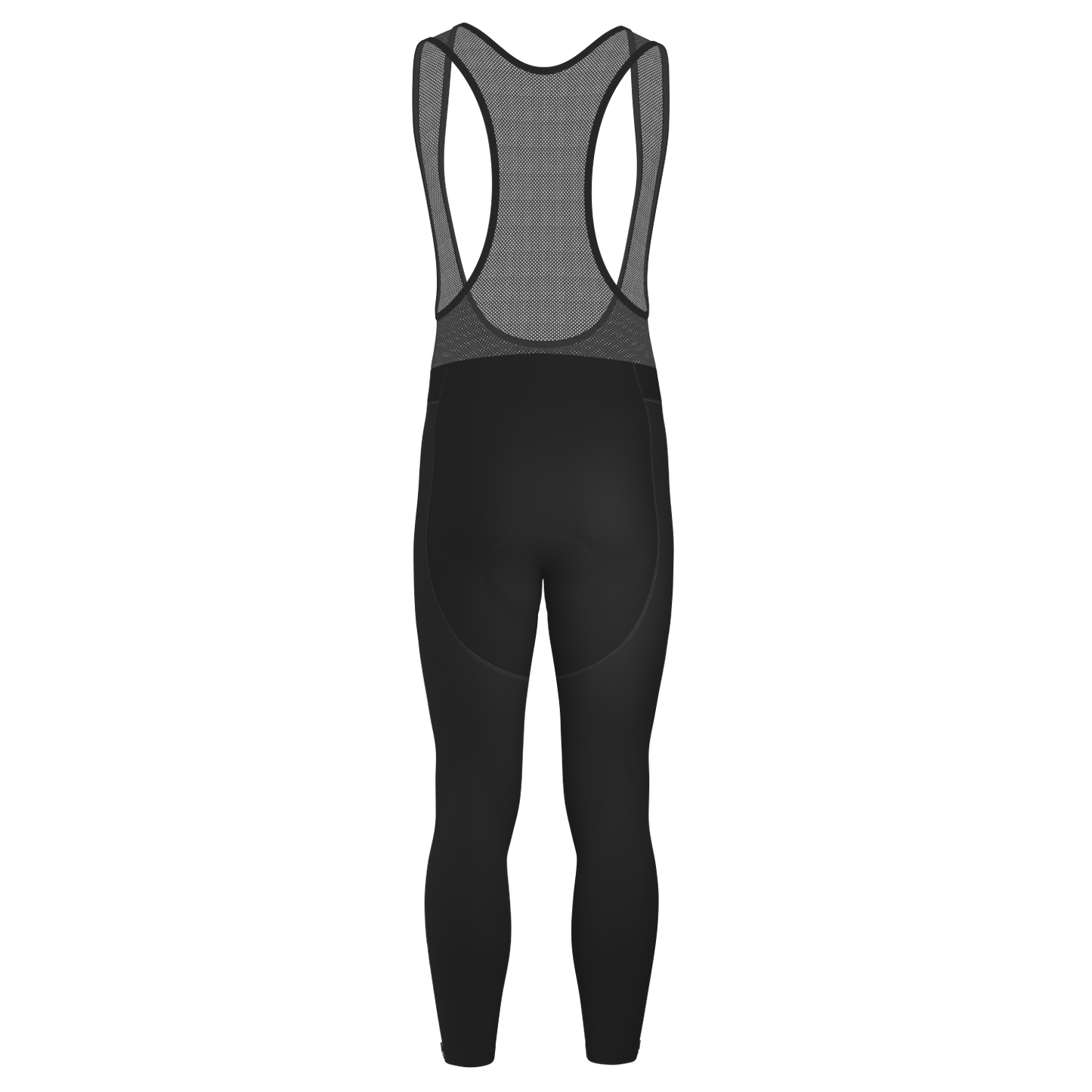 Men's Plain Black Gel Padded Cycling Bib-Tights