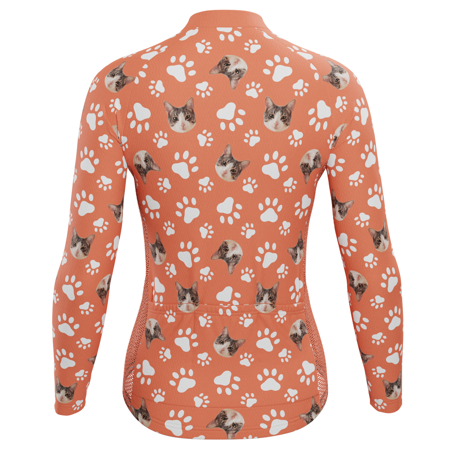 Women's Custom Pet Paws Design Personalized Long Sleeve Cycling Jersey
