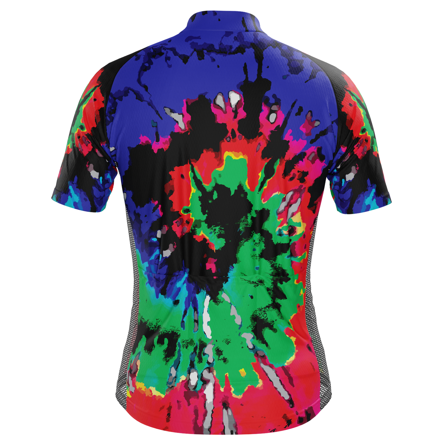 Men's Color Burn Tie Dye Short Sleeve Cycling Jersey