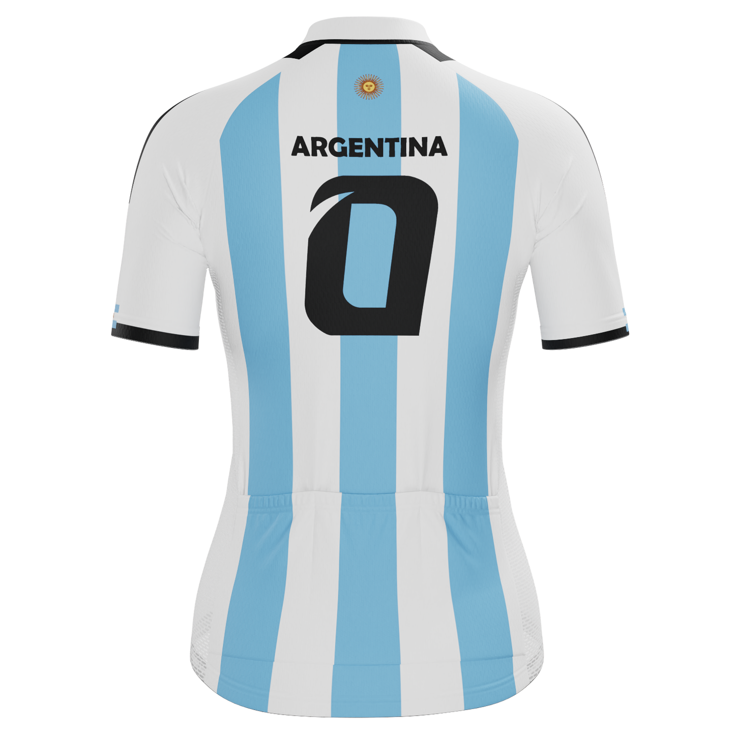 Women's Argentina Soccer Short Sleeve Cycling Jersey