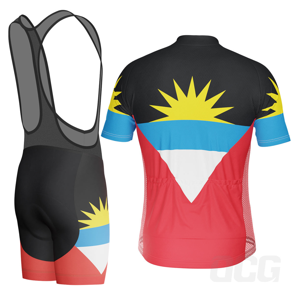Men's Antigua and Barbuda National Flag 2 Piece Cycling Kit
