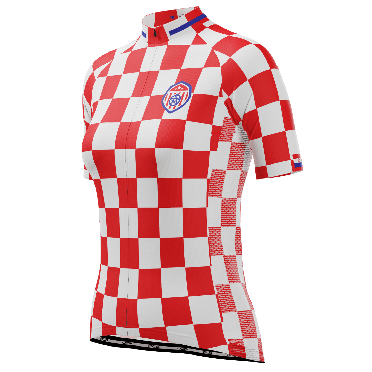 Women's Croatia Soccer Short Sleeve Cycling Jersey