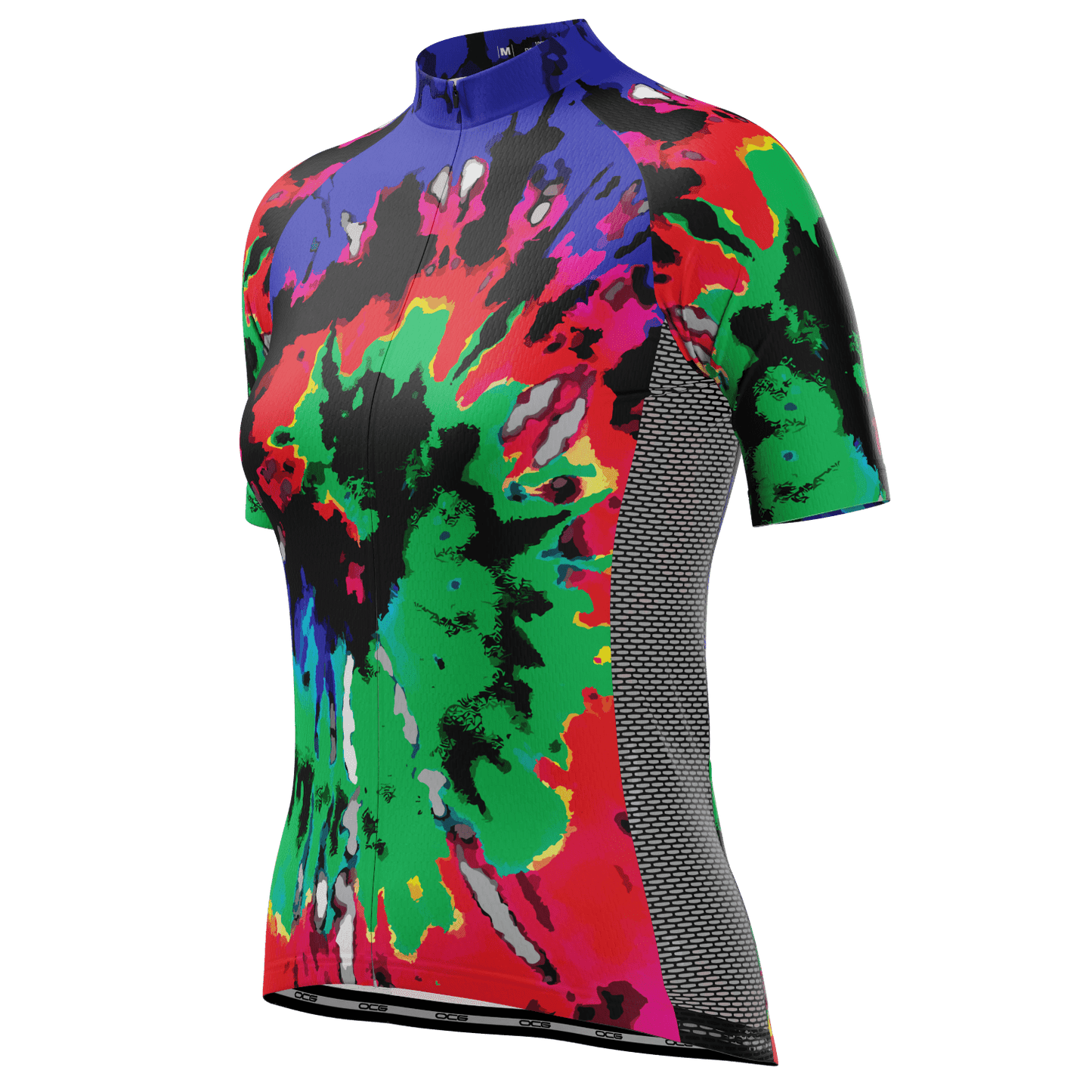 Women's Color Burn Tie Dye Short Sleeve Cycling Jersey