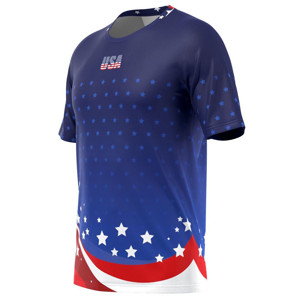 Men's American Stars and Stripes USA Icon Short Sleeve Running Shirt