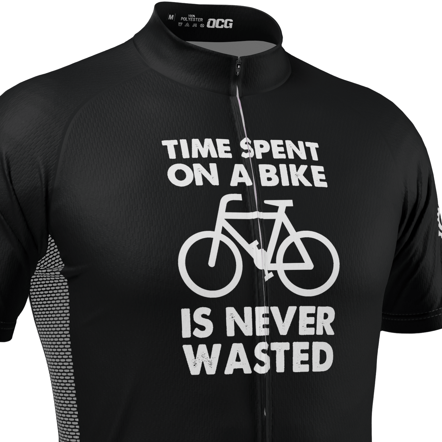 Men's Time Spent on a Bike is Never Wasted Short Sleeve Cycling Jersey