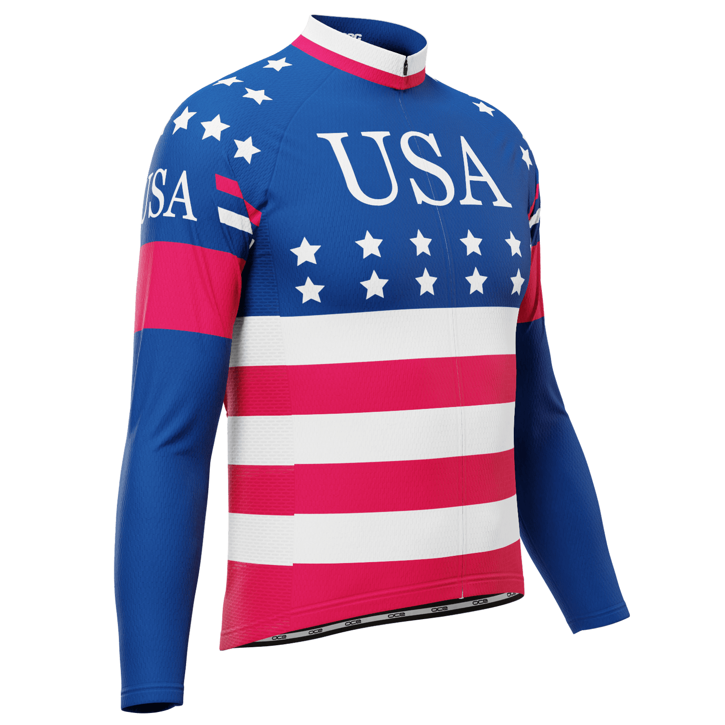 Men's American Stars and Stripes USA Icon Long Sleeve Cycling Jersey