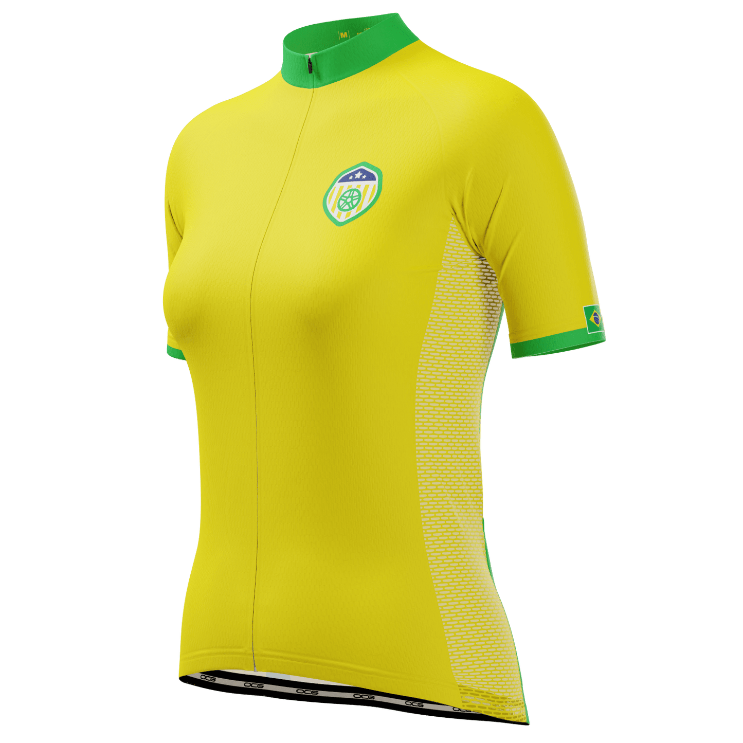 Women's Brazil Soccer Short Sleeve Cycling Jersey
