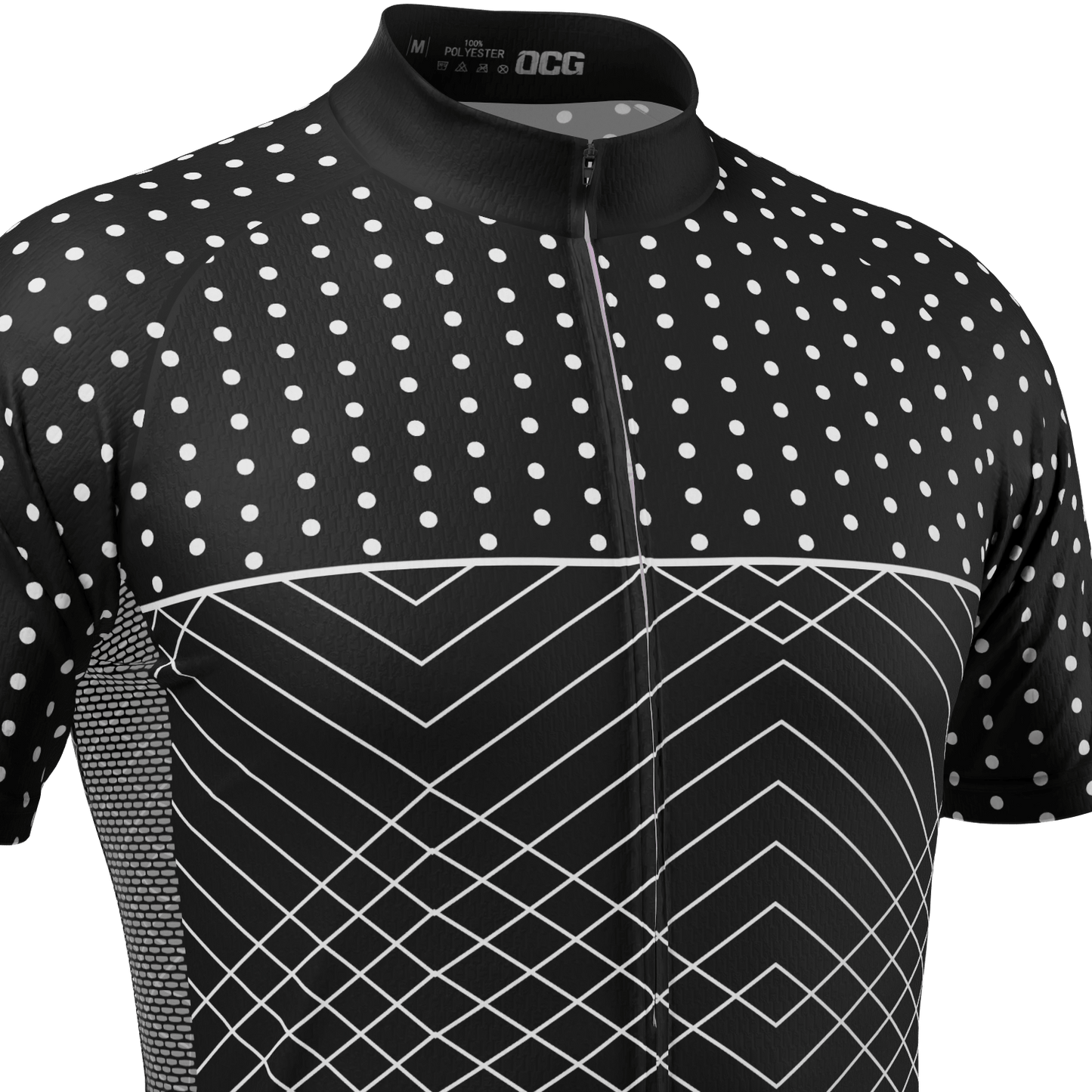 Men's Polka Dots and Zigzag Short Sleeve Cycling Jersey