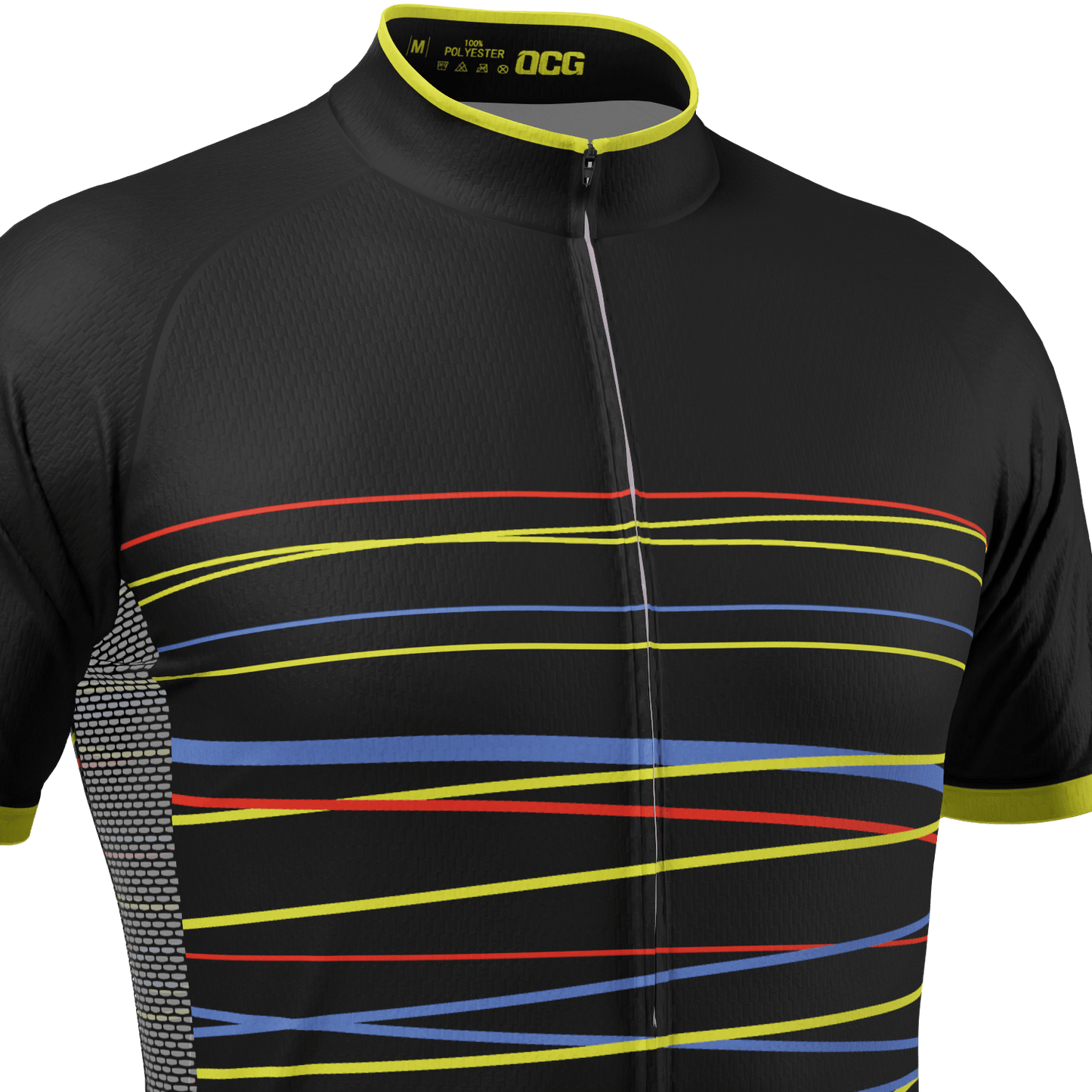Men's Zigzag Color Lines Short Sleeve Cycling Jersey