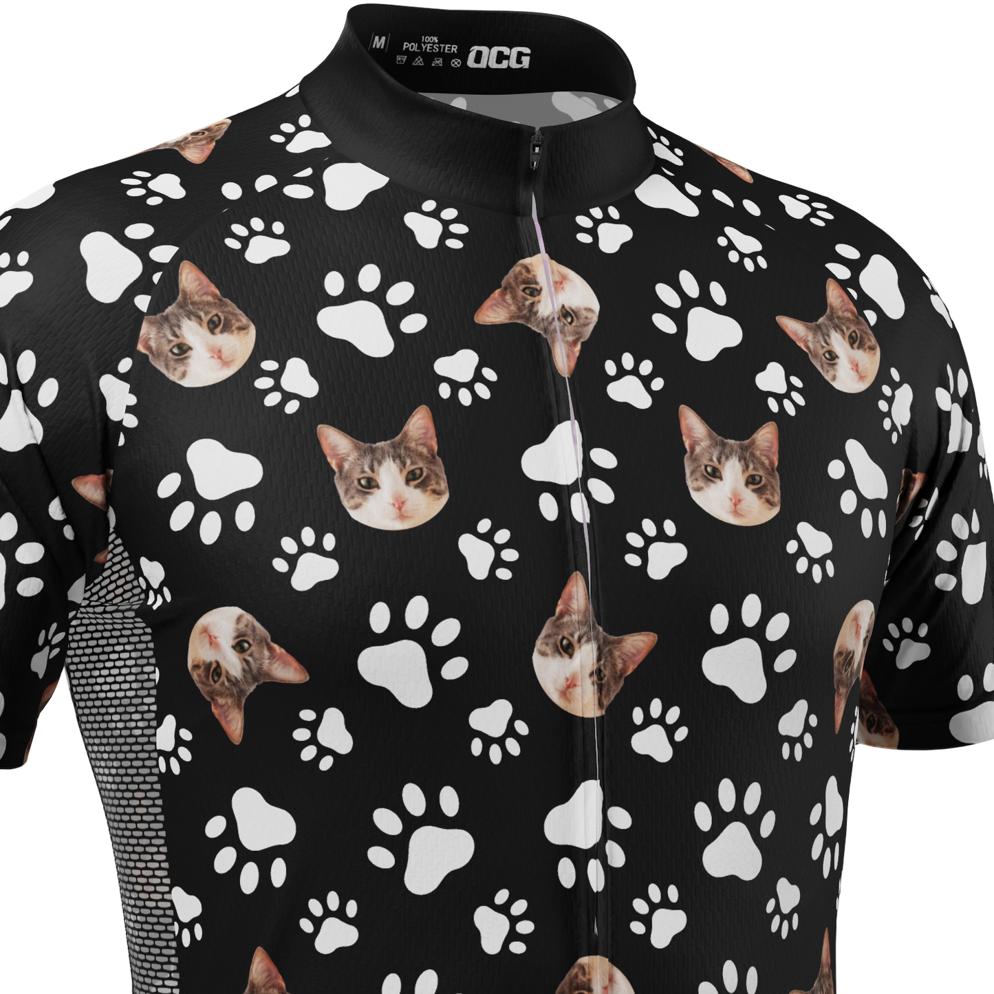 Men's Custom Pet Paws Design Personalized Short-Sleeve Cycling Jersey