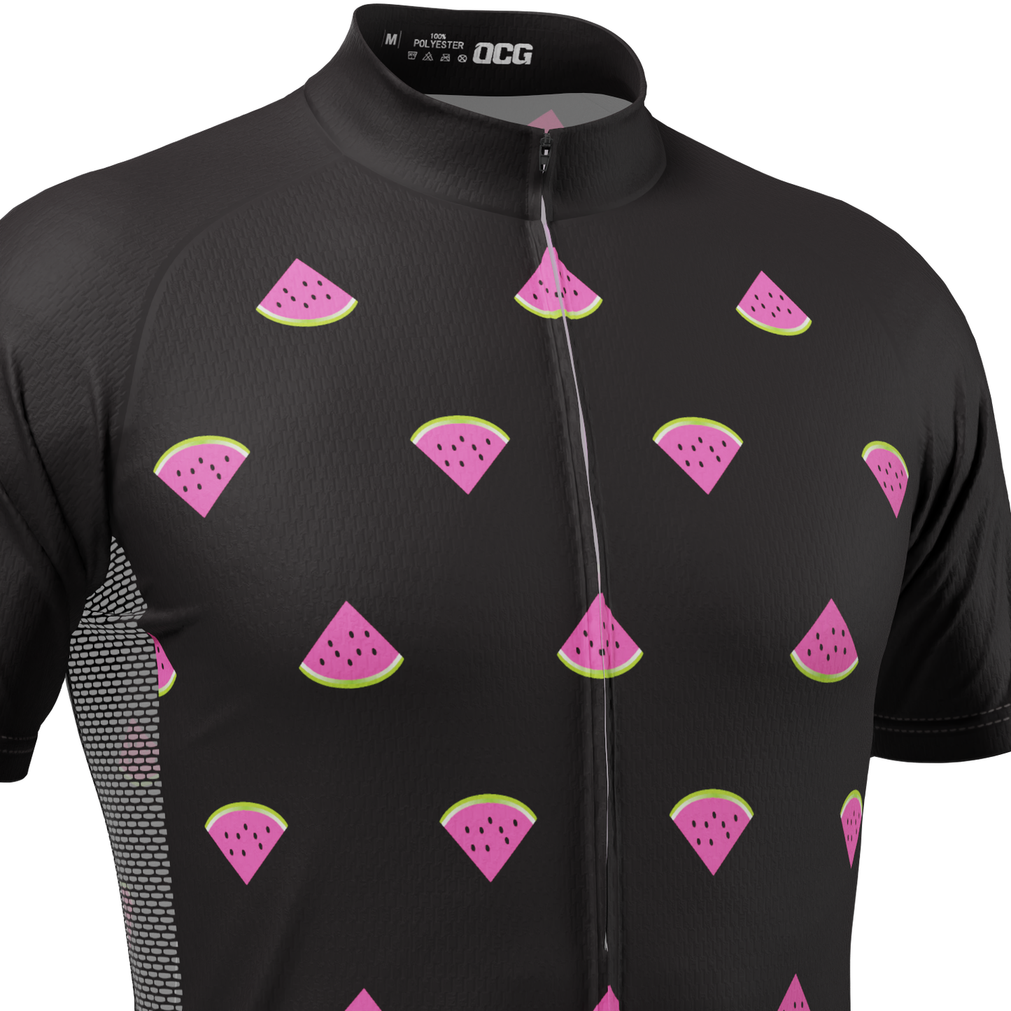 Men's Watermelon Black Short Sleeve Cycling Jersey