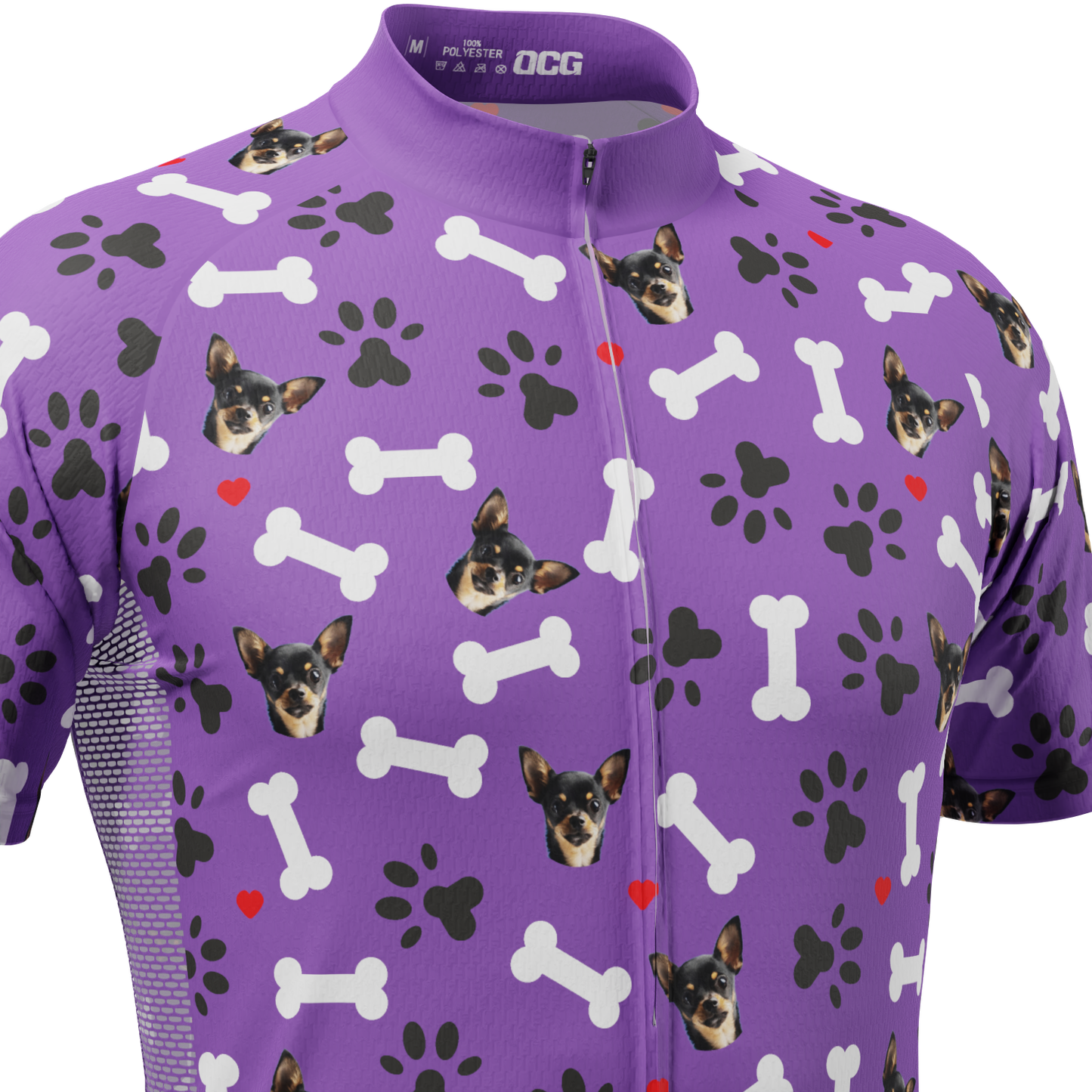 Men's Custom Pet Bones Design Personalized Short-Sleeve Cycling Jersey