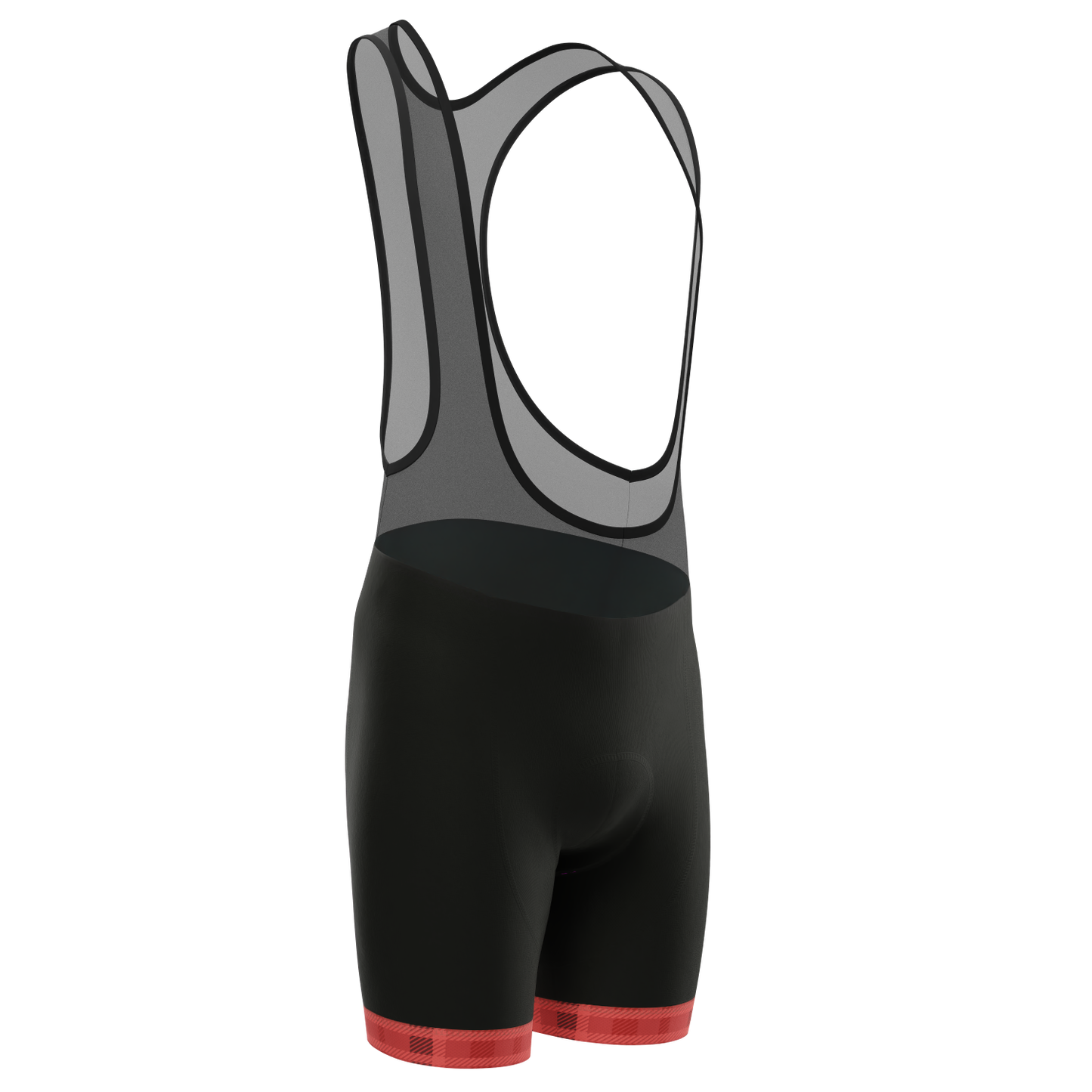 Men's Plaid Tartan Pattern Gel Padded Cycling Bib