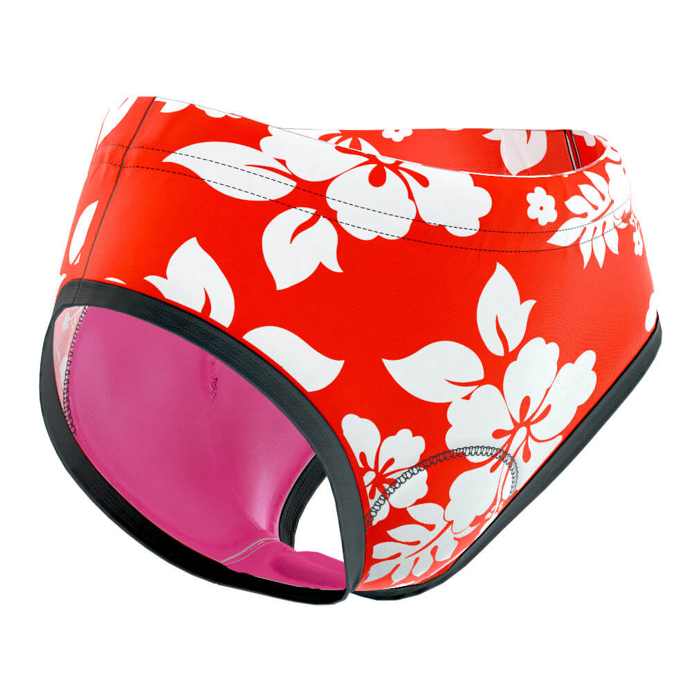Women's Hawaiian Aloha Floral Gel Padded Cycling Underwear-Briefs