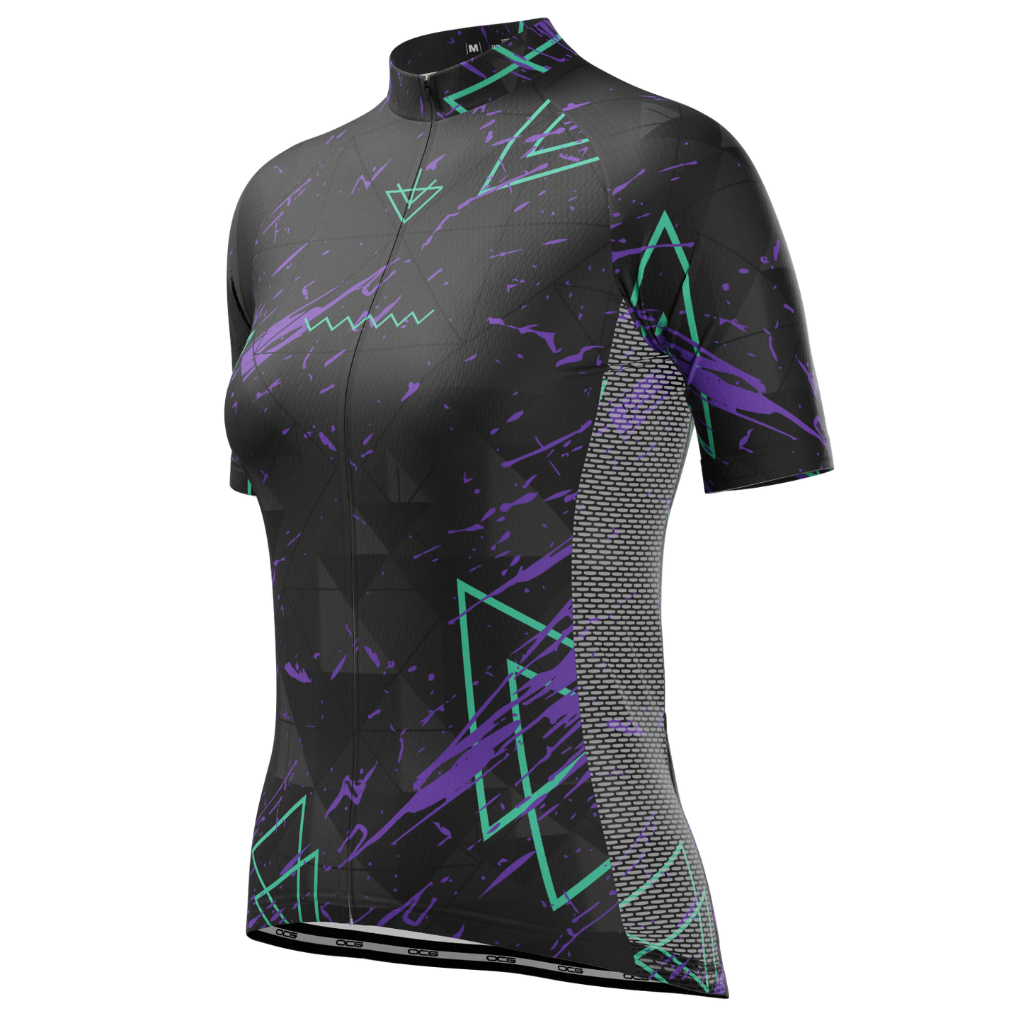 Women's Dark Geometry Short Sleeve Cycling Jersey