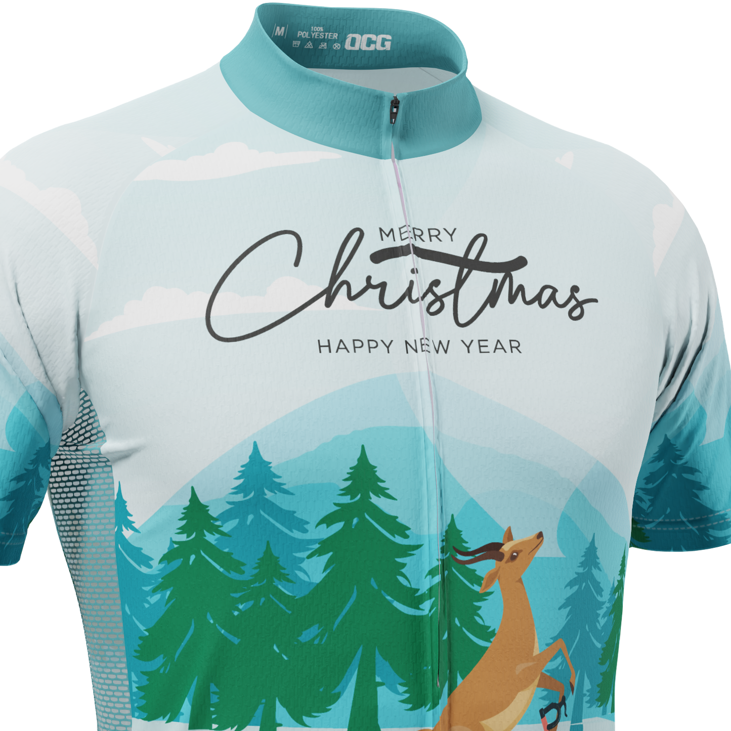 Men's Cycling Reindeer Short Sleeve Cycling Jersey