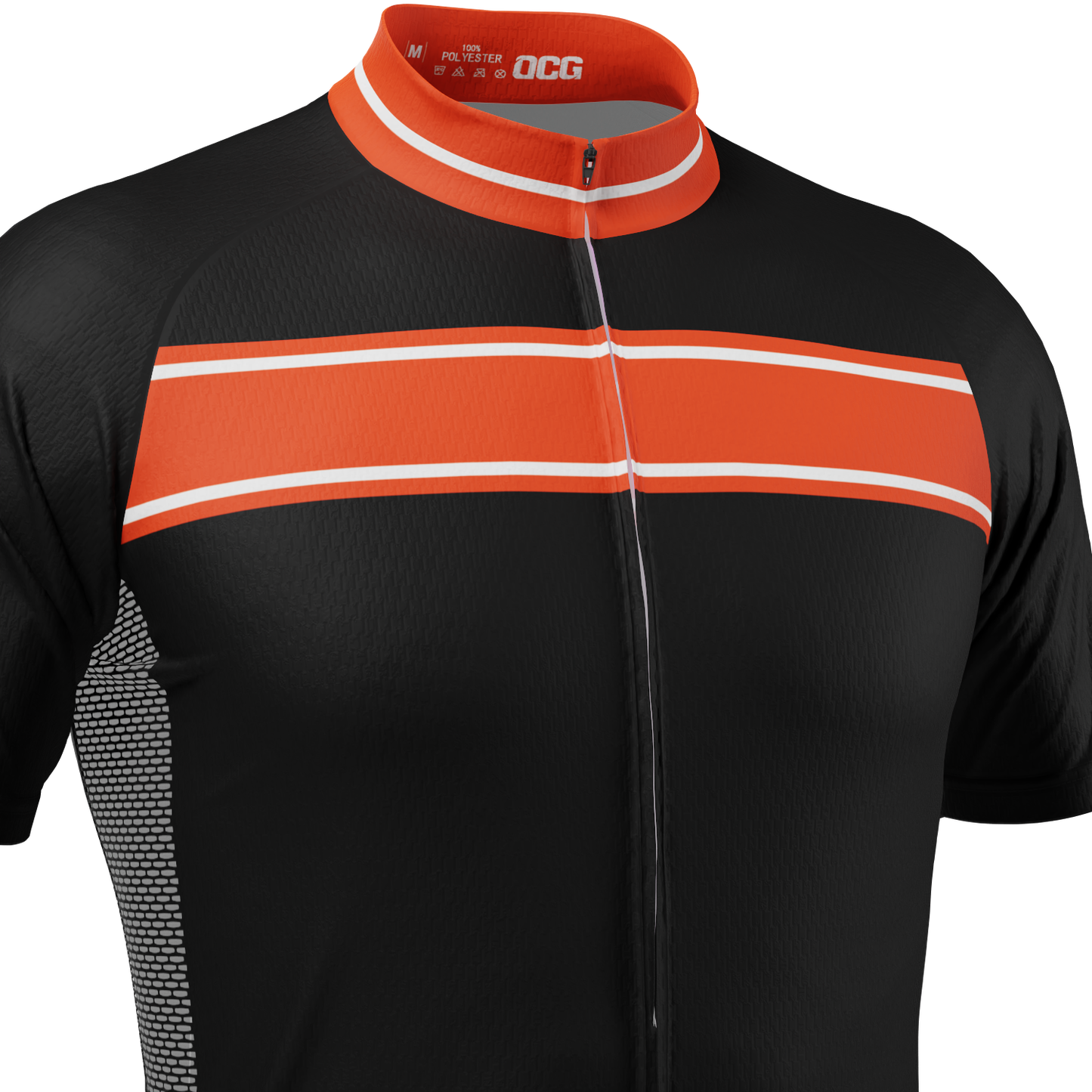 Men's Red & Black Strip Short Sleeve Cycling Jersey