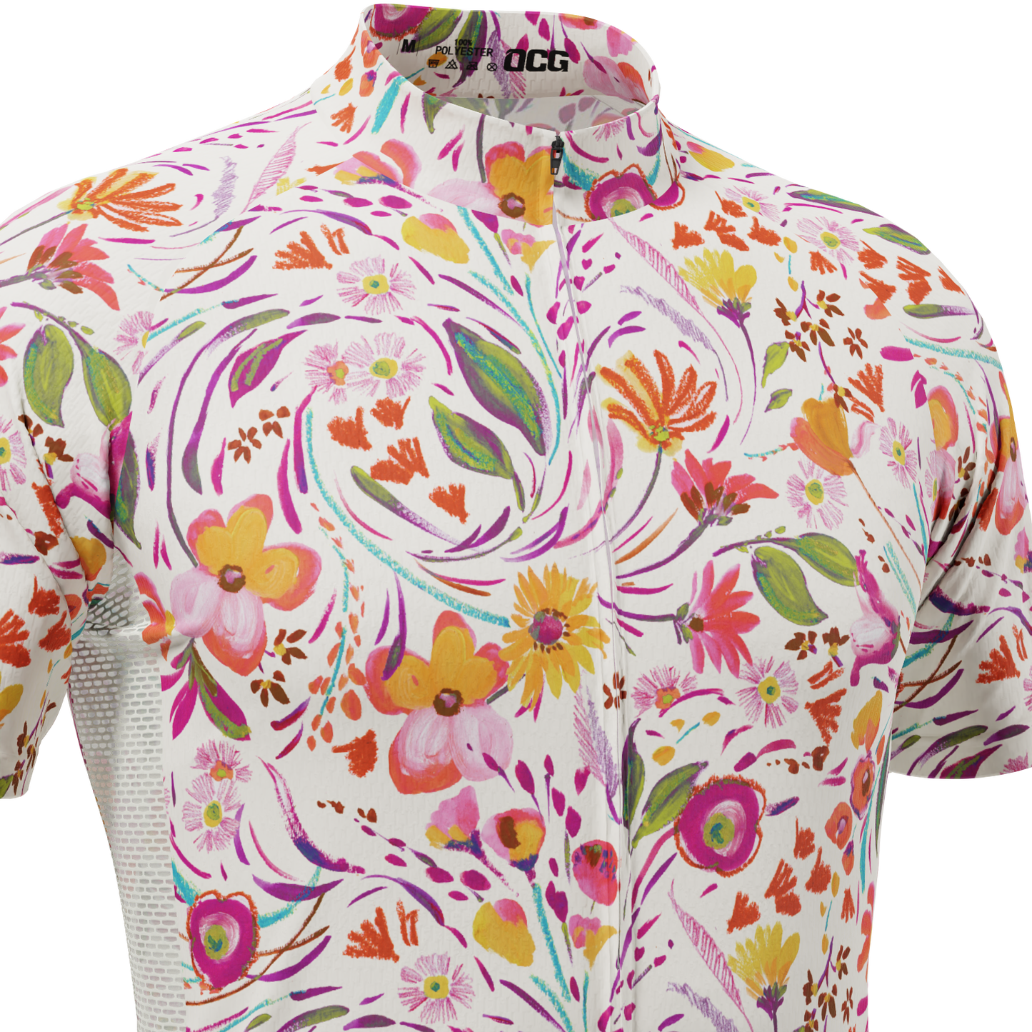 Men's Painterly Blooms Short Sleeve Cycling Jersey