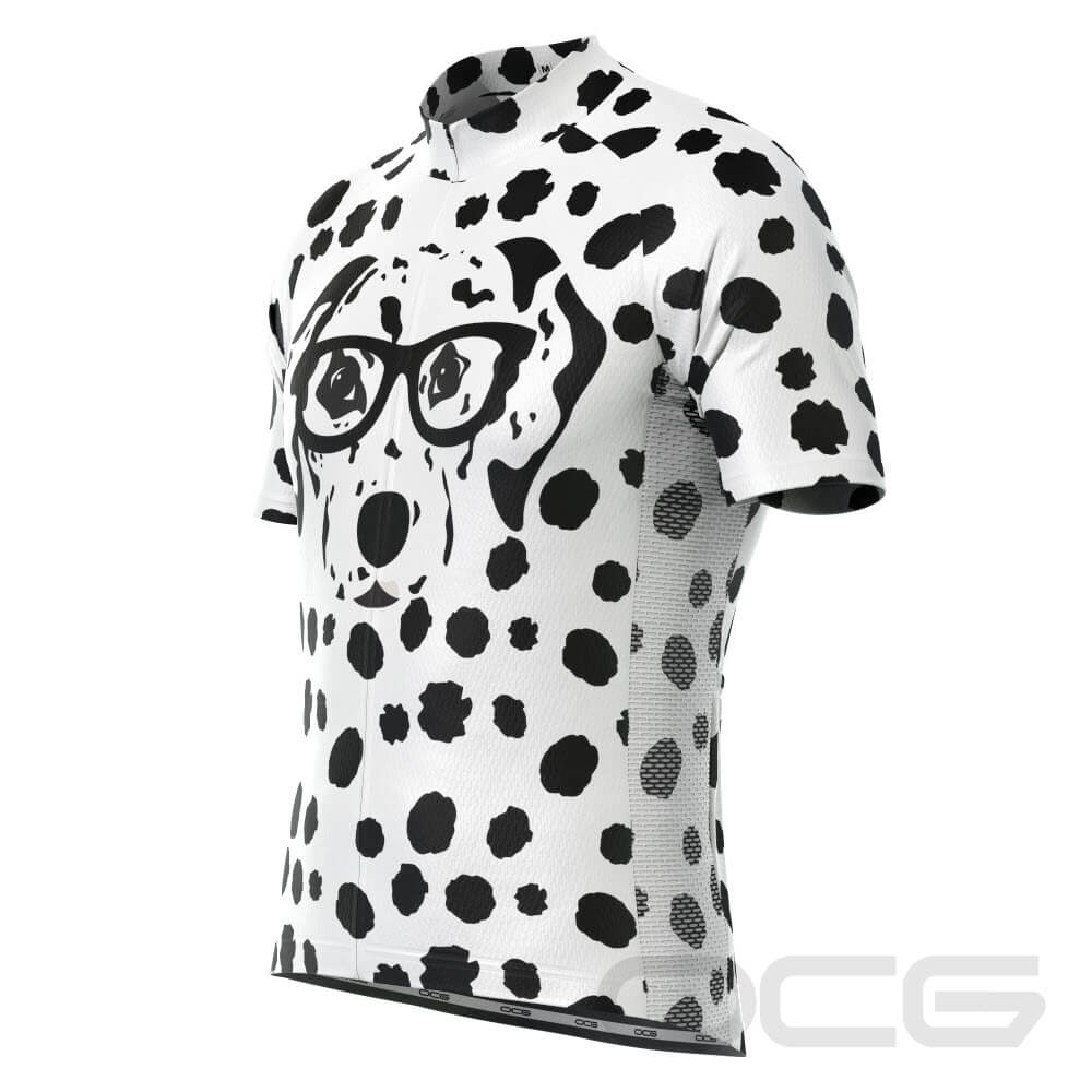 Men's Dalmatian Dog Short Sleeve Cycling Jersey