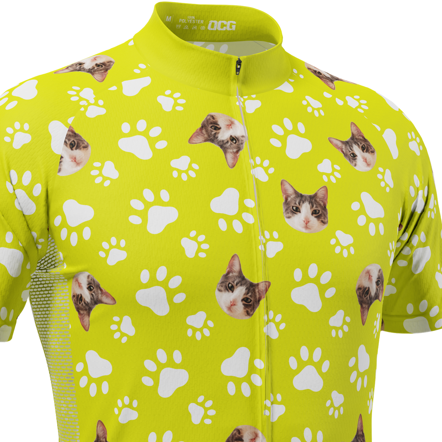 Men's Custom Pet Paws Design Personalized Short-Sleeve Cycling Jersey