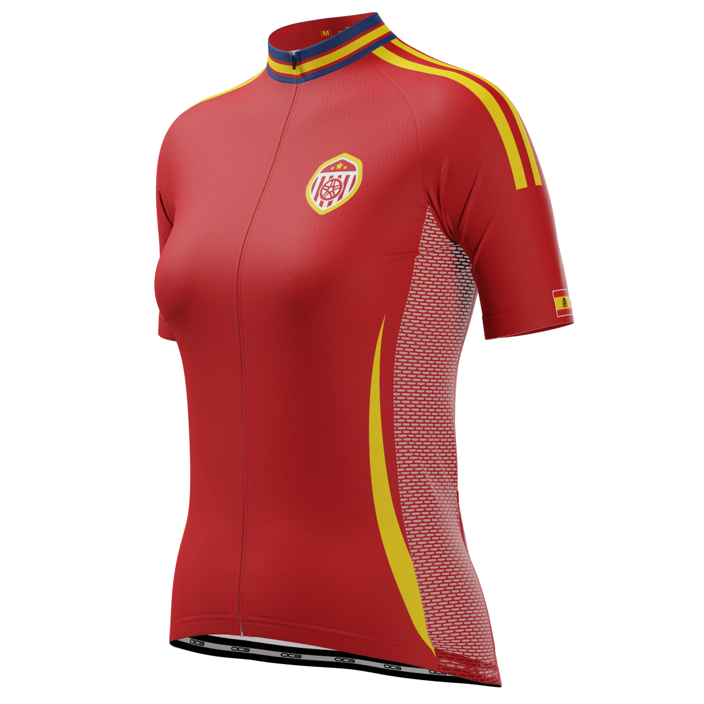 Women's Spain Soccer Short Sleeve Cycling Jersey