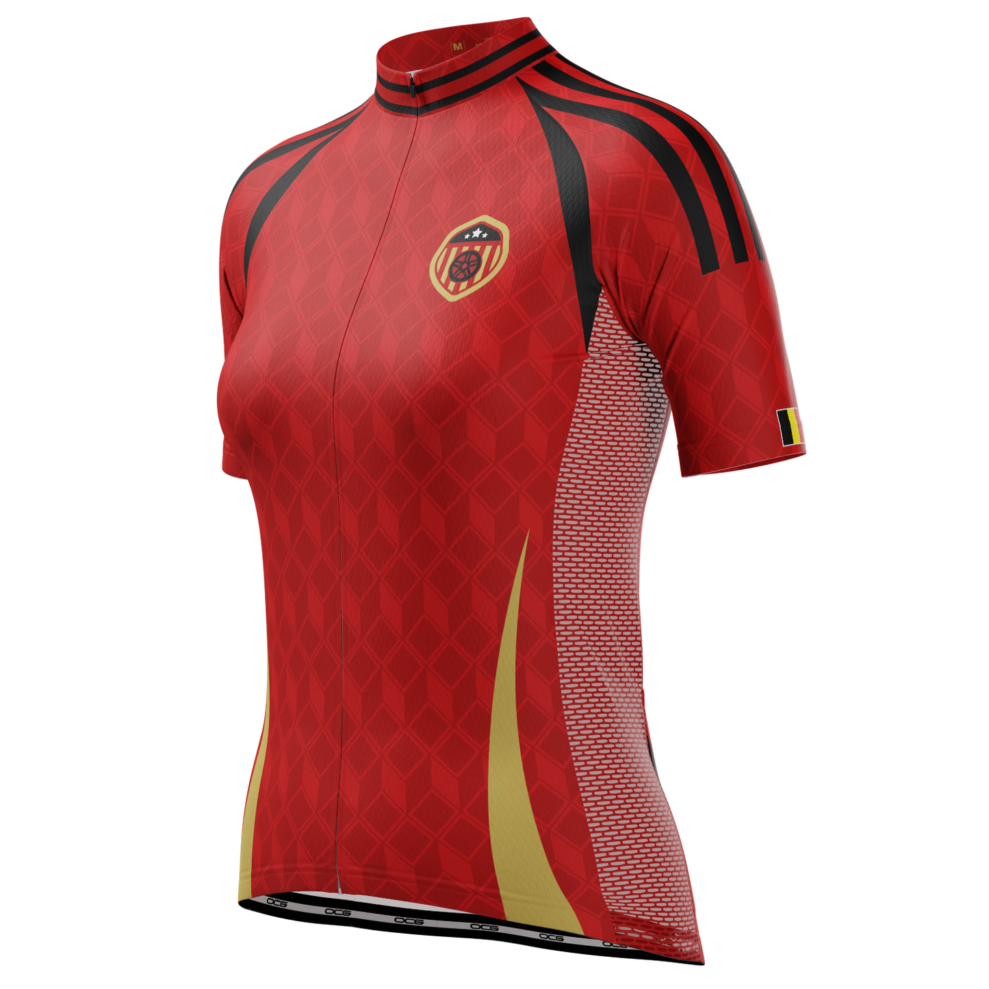 Women's Belgium Soccer Short Sleeve Cycling Jersey