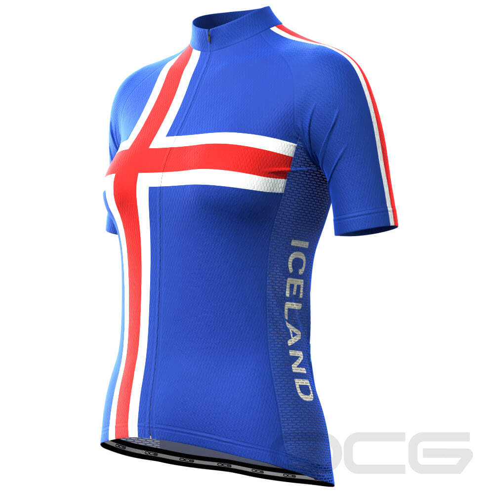 Women's Iceland Viking National Flag Short Sleeve Cycling Jersey