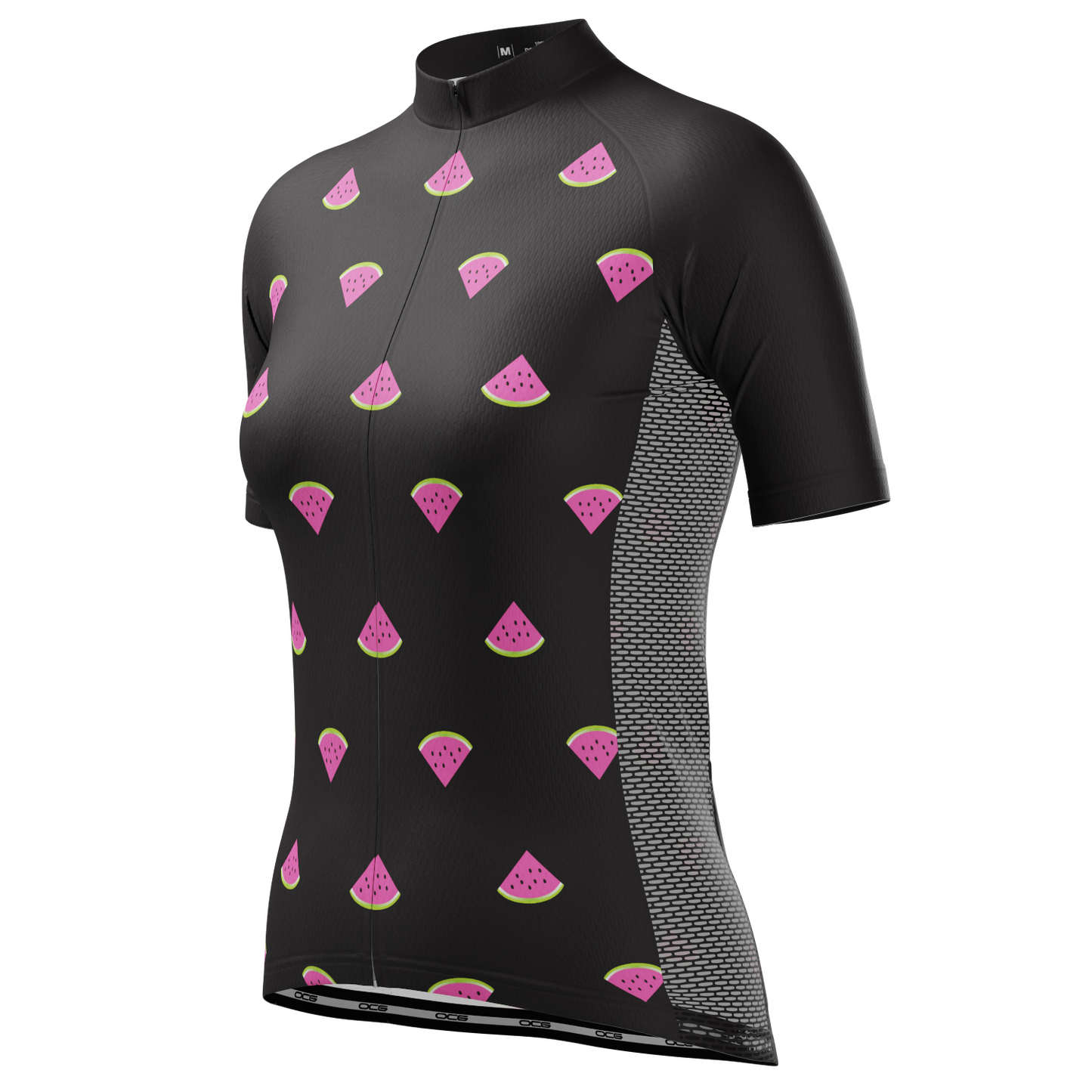 Women's Watermelon Black Short Sleeve Cycling Jersey