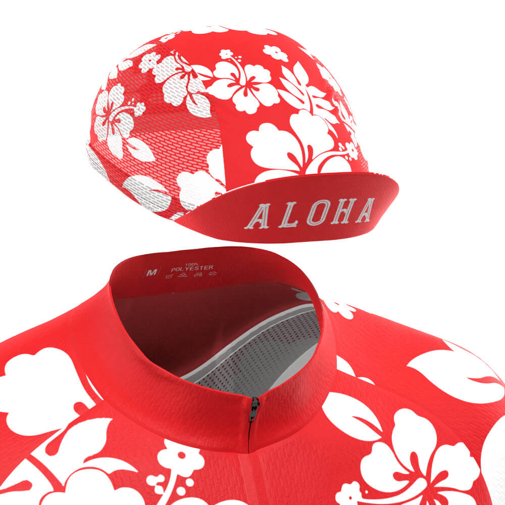 Men's Hawaiian Aloha Floral 4 Piece Cycling Kit