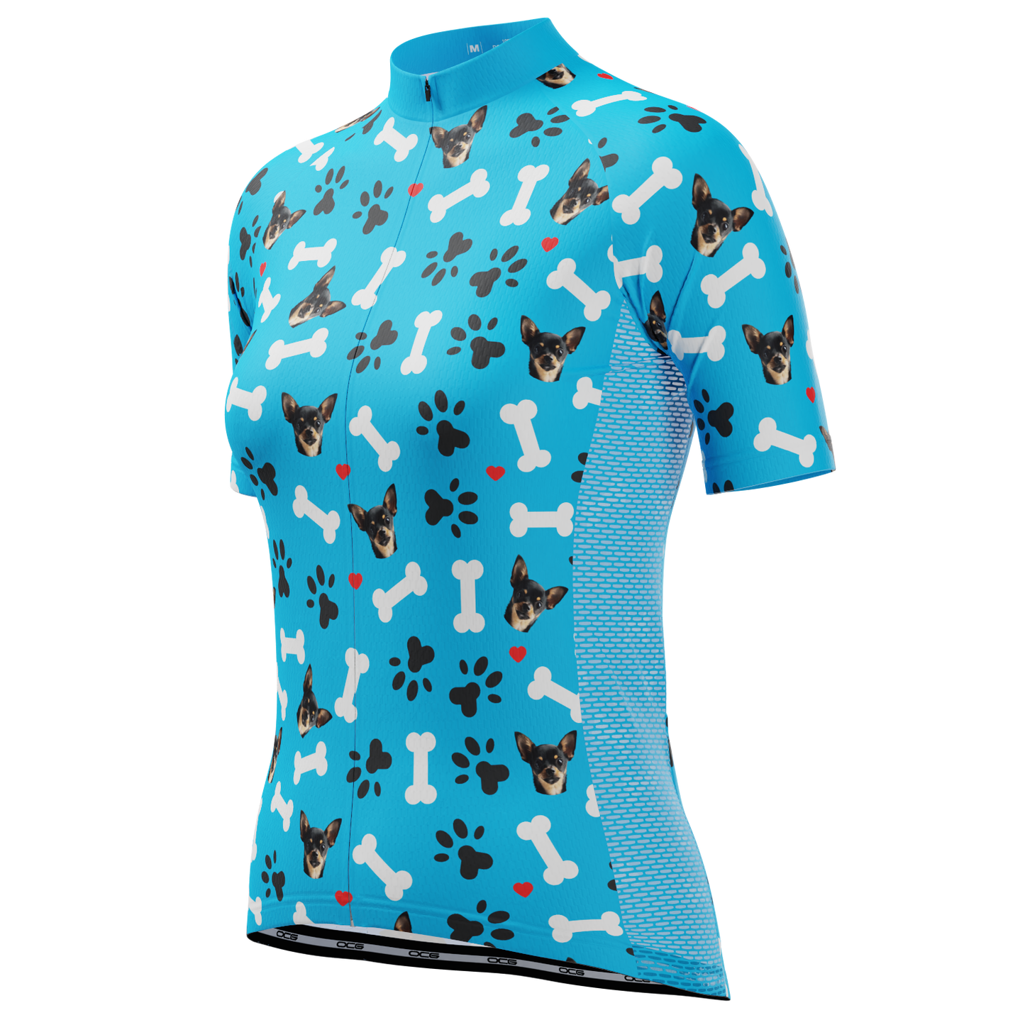 Women's Custom Pet Bones Design Personalized Short Sleeve Cycling Jersey