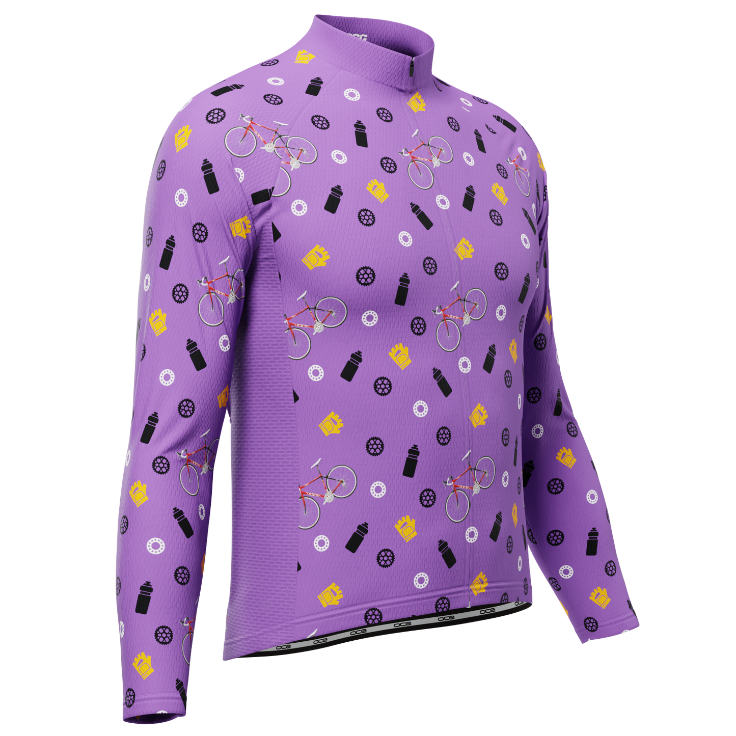 Men's Custom Bike & Gears Design Personalized Long Sleeve Cycling Jersey