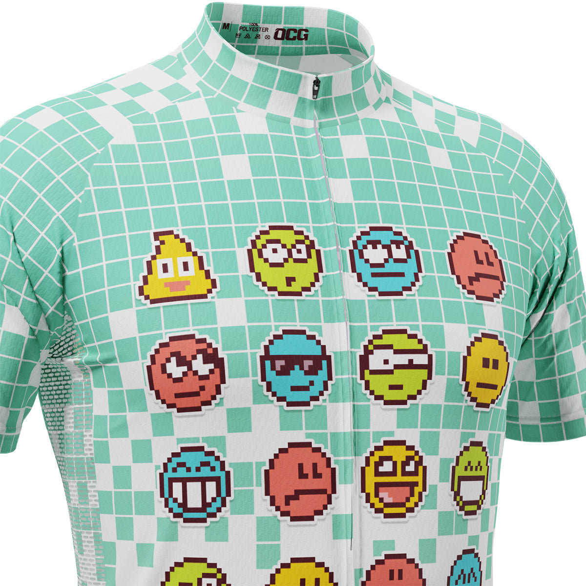Men's Pixel Mania Emoji 8 Bit Short Sleeve Cycling Jersey