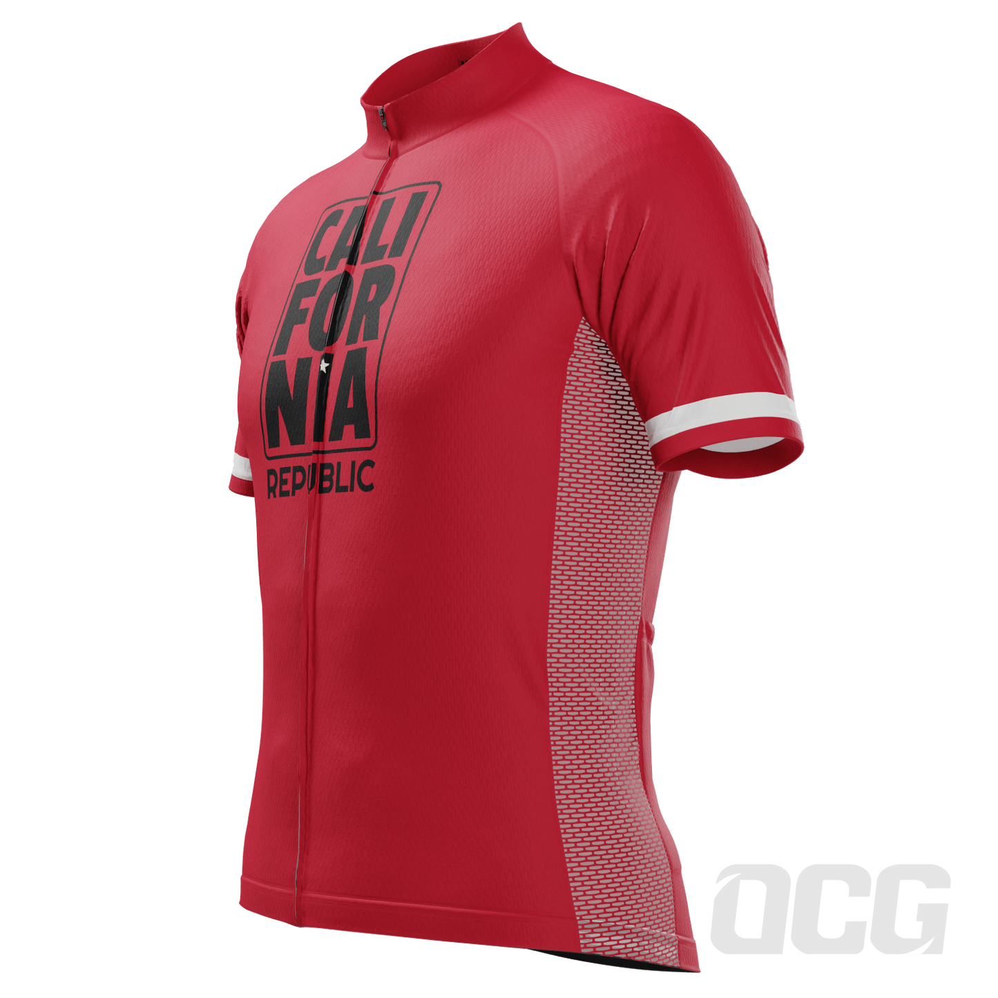Men's California Republic Series 1 (Red) Short Sleeve Cycling Jersey