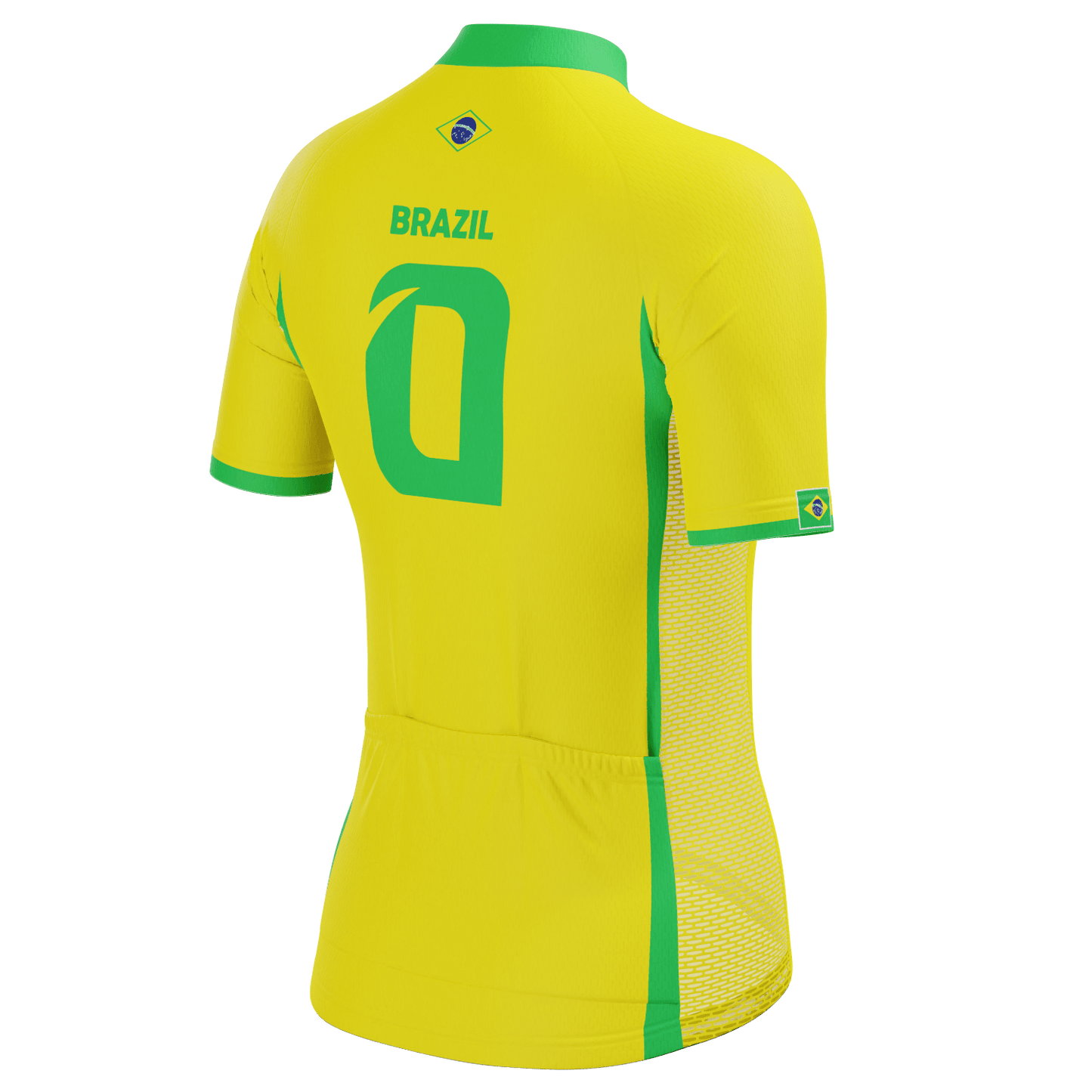 Women's Brazil Soccer Short Sleeve Cycling Jersey