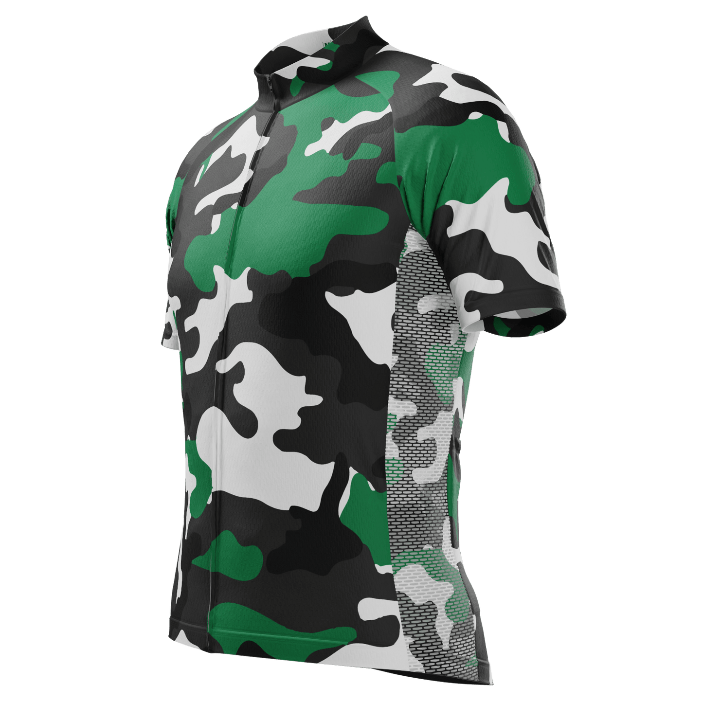 Men's Camouflage Winter Forest Short Sleeve Cycling Jersey