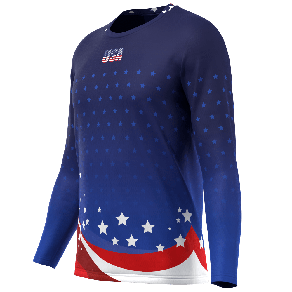 Men's American Stars and Stripes USA Icon Long Sleeve Running Shirt