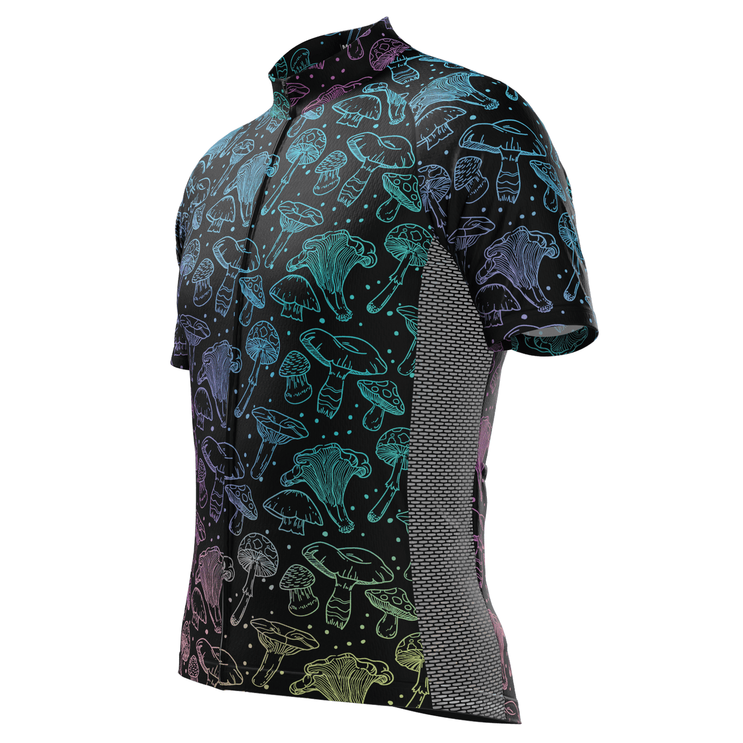 Men's Holographic Mushrooms Short Sleeve Cycling Jersey