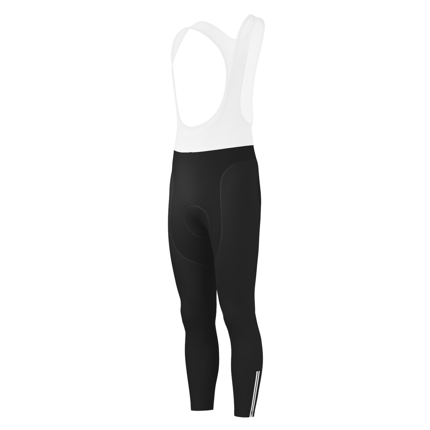Men's Plain Black Gel Padded Cycling Bib-Tights