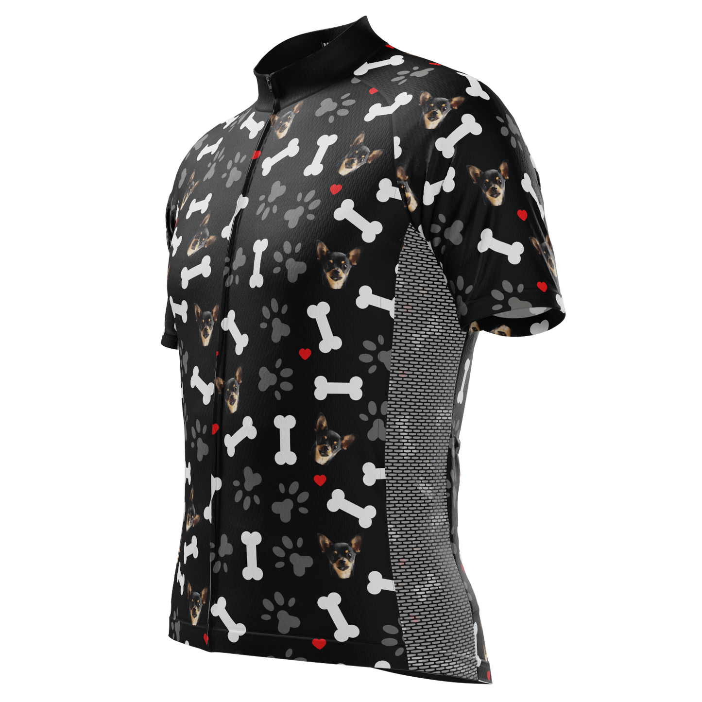 Men's Custom Pet Bones Design Personalized Short-Sleeve Cycling Jersey