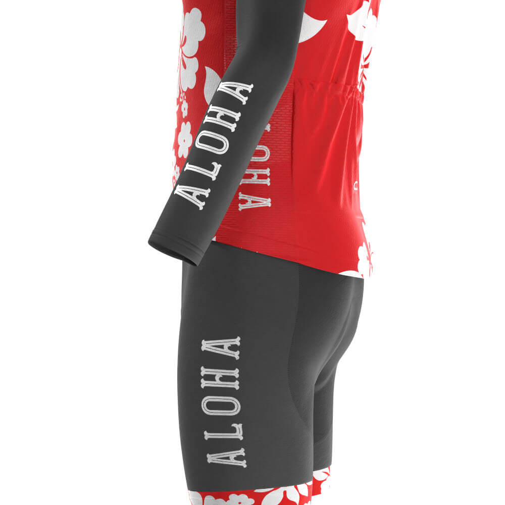 Men's Hawaiian Aloha Floral 4 Piece Cycling Kit