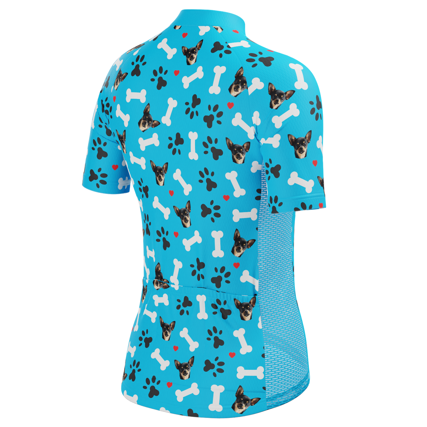 Women's Custom Pet Bones Design Personalized Short Sleeve Cycling Jersey