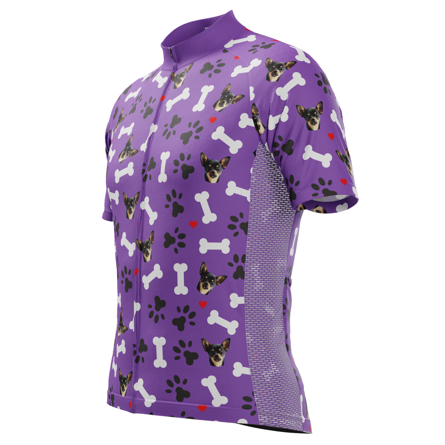 Men's Custom Pet Bones Design Personalized Short-Sleeve Cycling Jersey